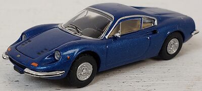 Brekina/PCX87 NEW HO 1/87 Scale 1969 Ferrari Dino 246 GT in Metallic Blue Finish