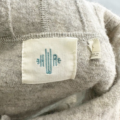 HWR Anthropologie 100% Wool Gray Duster Cardigan Ruffle Snap Button Boho Size L - Picture 10 of 10