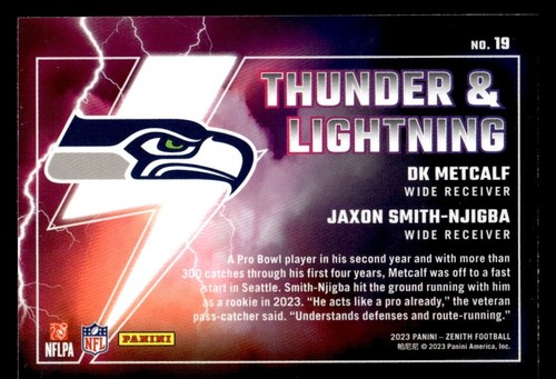 2023 Panini Zenith #19 Metcalf / Smith-Njigba "Thunder and Lightning"Silver - 第 2/2 張圖片