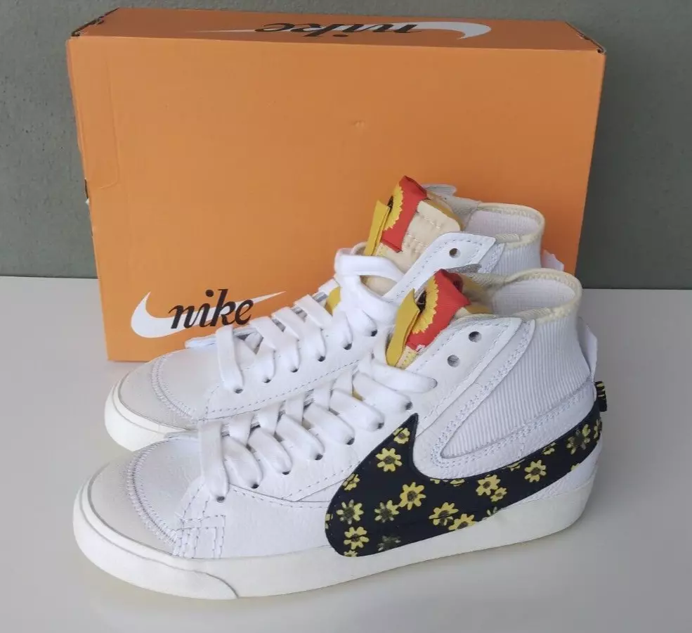 NEW NIKE MENS BLAZER MID 77 JUMBO SUNFLOWER PRINT HI TOP SNEAKERS SHOES SIZE 11
