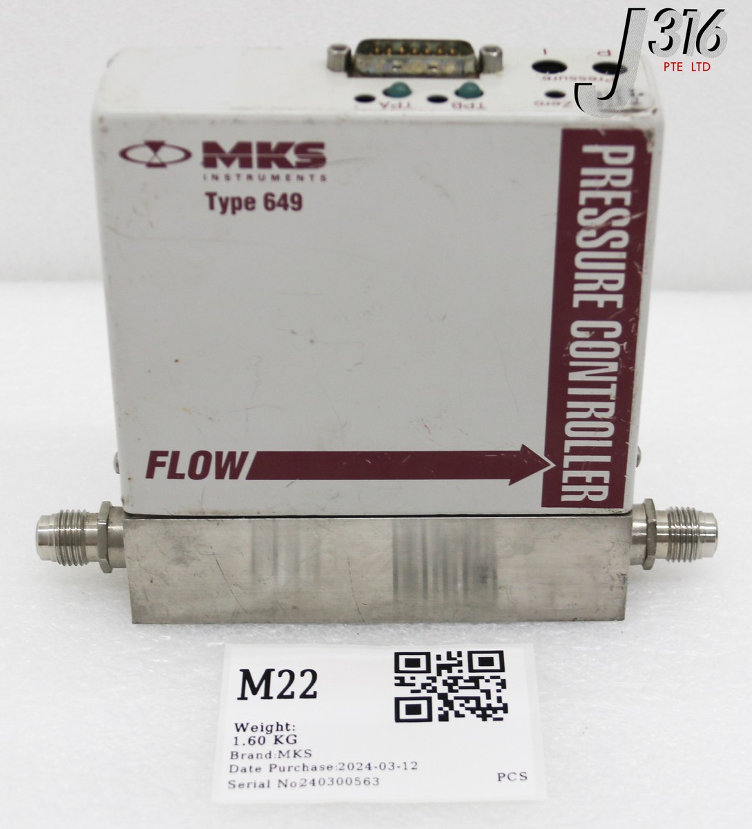 M22 MKS MFC, PRESSURE CONTROLLER, TYPE 649, LAM 797-800733-001