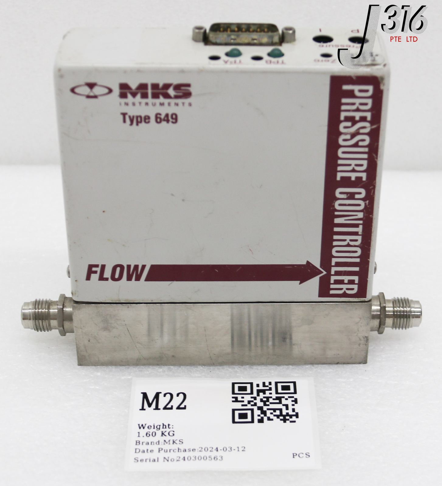 M22 MKS MFC, PRESSURE CONTROLLER, TYPE 649, LAM 797-800733-001 