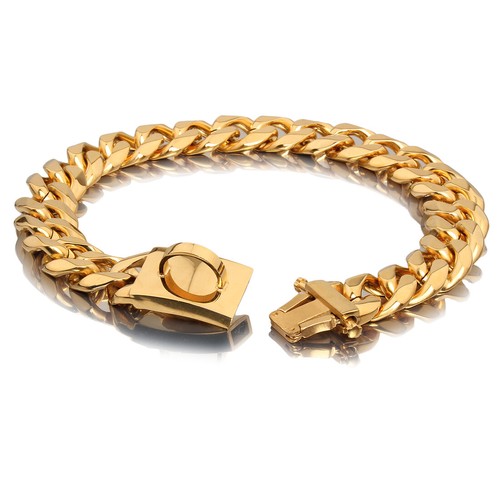 Gold Dog Collar Solid Stainless Steel Dog Choke Big Dog Outdoor Walking Chain - Picture 13 of 21