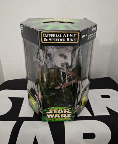 Imperial AT-ST & Speeder Bike STAR WARS 2001 Power of the Jedi POTJ NEW MIB - Picture 1 of 4