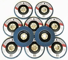 10 GOLIATH INDUSTRIAL 4-1/2" ZIRCONIA FLAP DISCS 80 GRIT SANDING WHEELS ZFD80