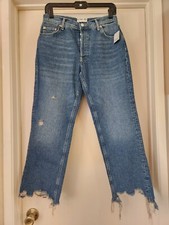 Free People We The Free Jeans Women's Maggie Mid-Rise Straight Leg Blue 27 NWT