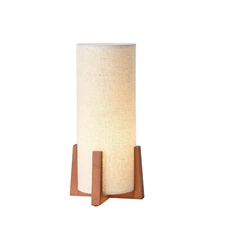 KUNJOULAM Modern Small Table Lamps, Nightstand Lamp with Linen Fabric Shade, ...
