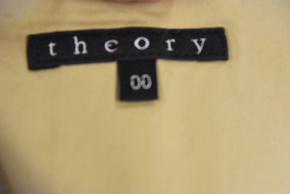 Теория женская юбка размер 00 бежевый бирюзовый цвет блок хлопок со складками выше колена - Изображение 4 из 4