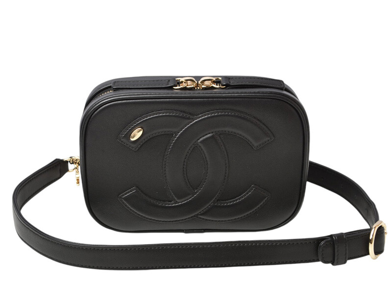 CHANEL Belt Bag/Chain Pouch/Waist Pouch Black/Gold Metal | eBay