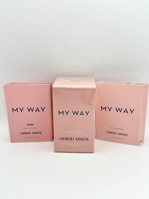 Sealed Giorgio Armani My Way 1 oz/30 ml Eau De Parfum & Two Samples 1.2ml Each