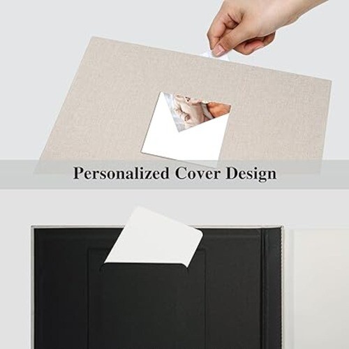 Vienrose Self Adhesive Photo Album with Display Window for 4 x 6 Photos, Linen - Picture 3 of 6