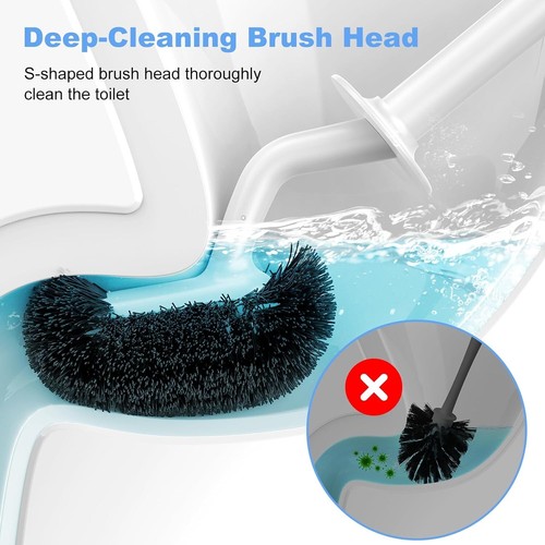 Stylish Toilet Bowl Cleaner Brush Set - Space-Saving & Hygienic Storage Solution - Picture 4 of 9