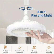 Socket Ceiling Fans with Lights and Remote- Socket Fan light with Dimmable Led