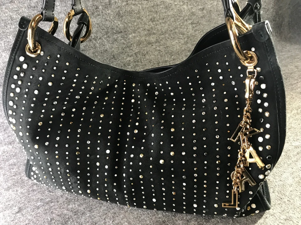 KARL LAGERFELD PARIS Luciene Leather Satchel Tote Black - Top Handle Bag - Image 2 of 4