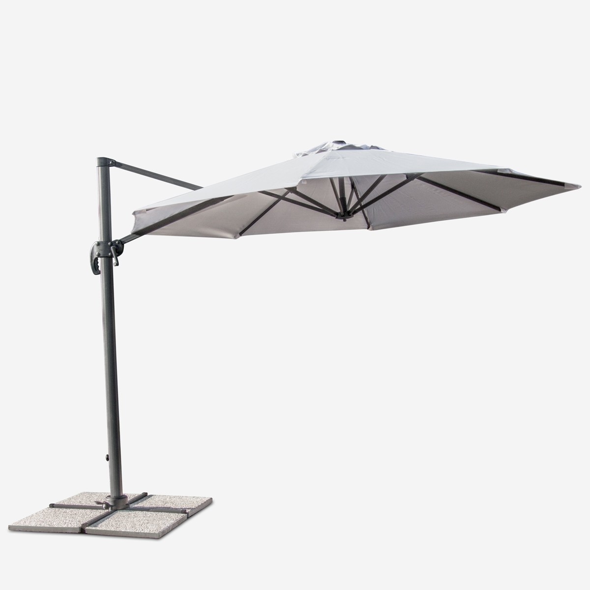 Parasol de jardin déporté 3m Paradise aluminium orientable et inclinable
