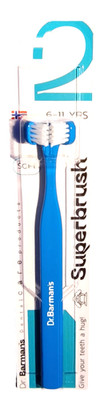 2x Dr Barmans Super Brush 3 D Zahnbürste - mittel Dreikopf Zahnbürste