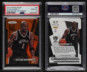 2014-15 Panini Prizm Orange Die-Cut /139 Kevin Garnett #96 PSA 10 GEM MT HOF