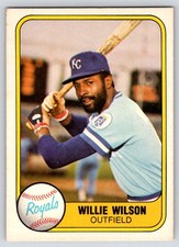 1981 Fleer #29a Willie Wilson : Outfield on front