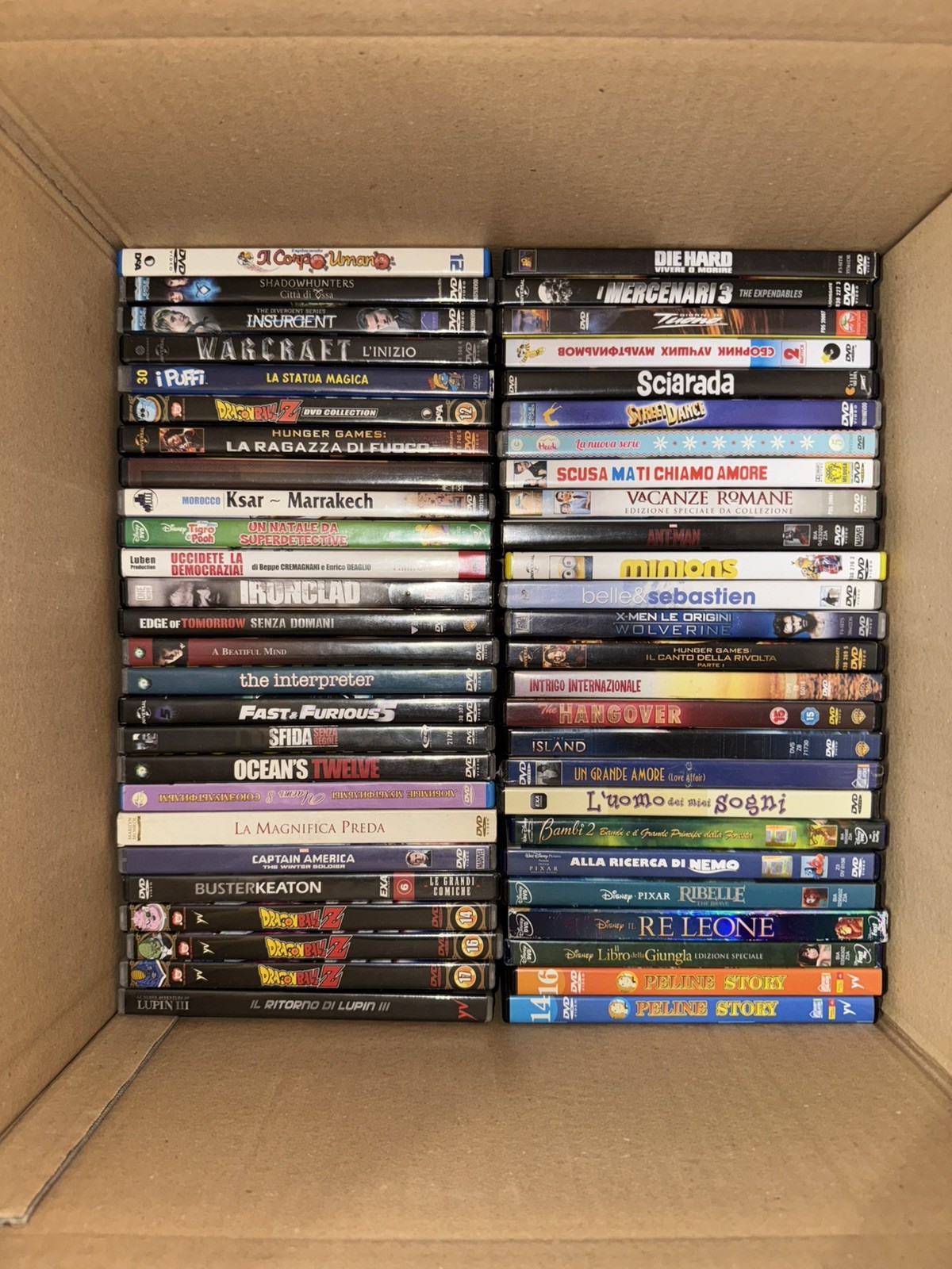 Lotto Stock 104 DVD Film Braveheart, Captain America, Hunger Games, Dragon Ball