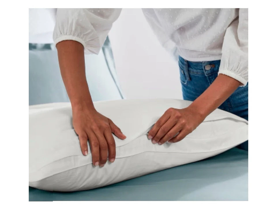 Boll & Branch органический хлопок сатин подушка протектор - стандартный размер подушка, белый - Изображение 2 из 4