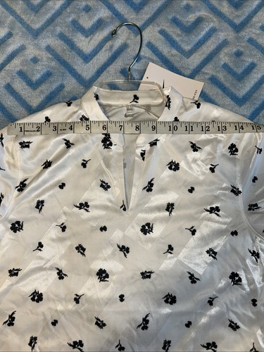 NIKE Golf Women's Dri-FIT Victory White w/print Sleeveless Polo Shirt Sz S - Picture 6 of 8