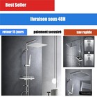 Colonne de douche Görbach 25x25 cm inox chromé sans robinetterie