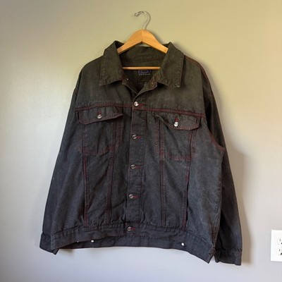 Vintage Red Contrast Stitch Canvas DTEK Denim Trucker Jacket 2XL