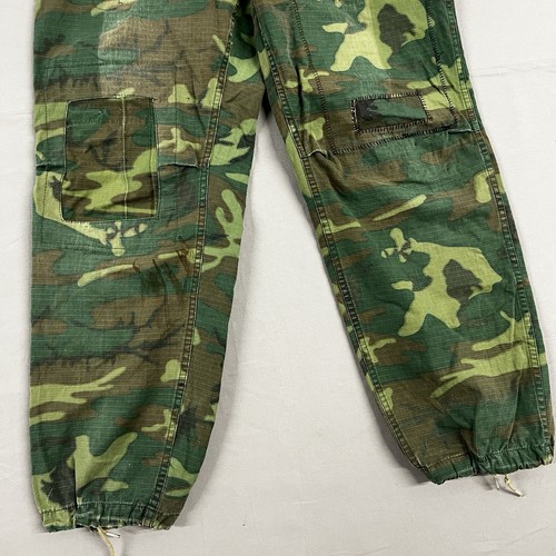 VTG Military Rip Stop Jungle Camo Trousers Repairs Sz 33 - Picture 3 of 13