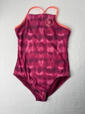 Gap Kids Girls Bathing Suit Size XXL Pink Maroon peach Beach Swim Surf