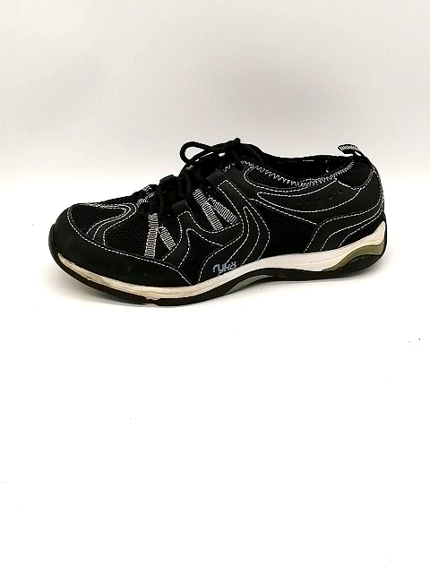 Ryka Sneakers Womens Black Leather Running Walking Shoes Stretch Casual