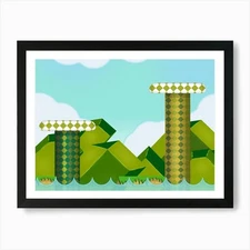 Vintage video game Art Print Framed Wall Art Poster Canvas Print Picture