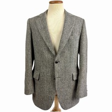 Vintage Harris Tweed Herringbone Wool Blazer Preppy Ivy Style Men  s Size 42R