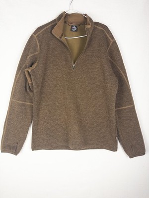 Kuhl Thermo Kore Revel Pullover Mens M Brown Wool Blend Knit Outdoor Fleece