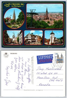 Freiburg im Breisgau Germany Postcard Multi-View Münster Rathaus Schwabentor