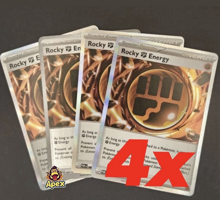 [4x Playset] Rocky Fighting Energy 087/088 ME3: Perfect Order POKEMON TCG HOLO