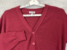VTG Edwards Cardigan Sweater Womens Medium Red V Neck Button Front Knit USA Made