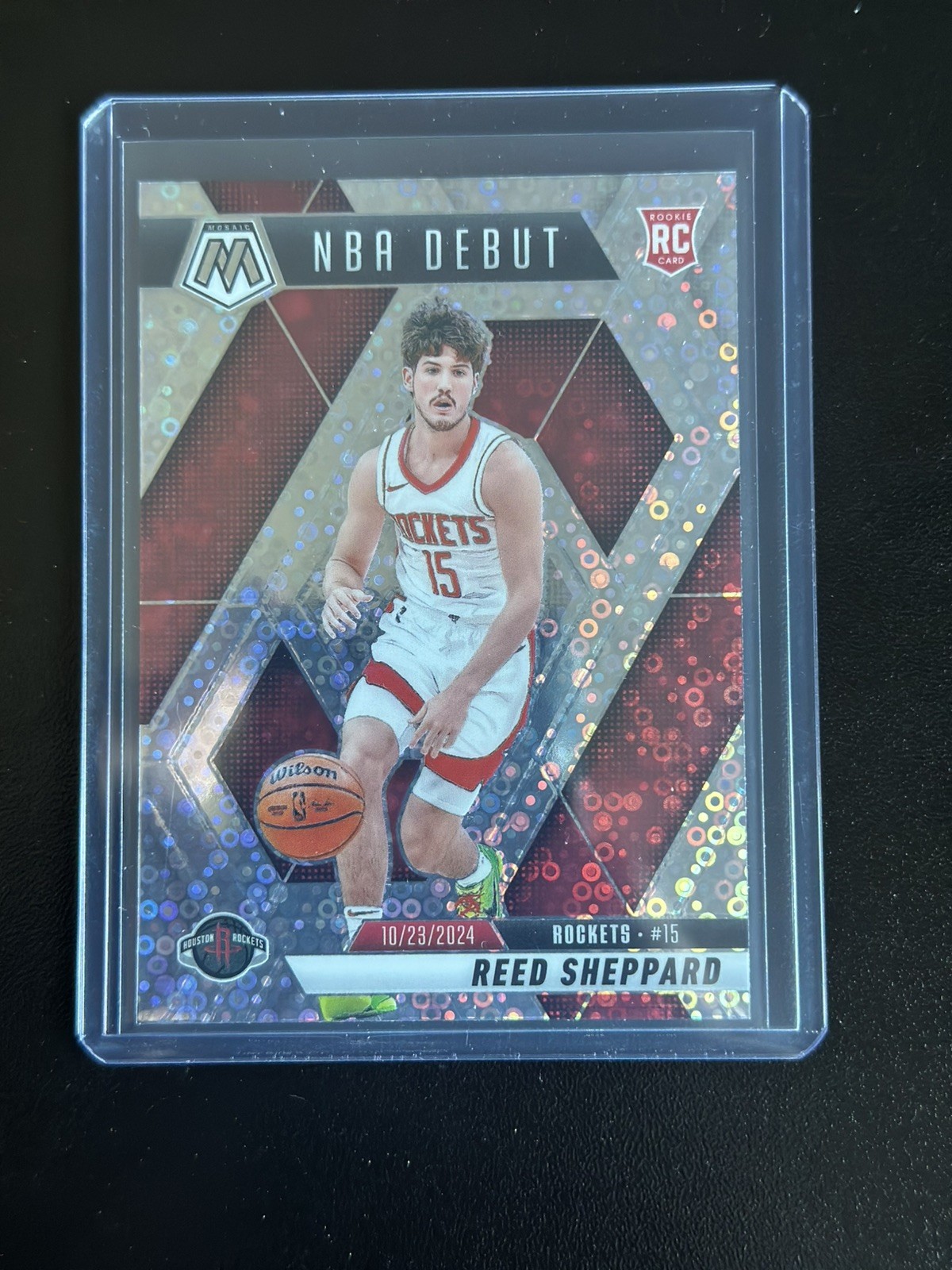 2024-25 Panini Mosaic Hobby NBA Debut Silver Disco Prizm Reed Sheppard Rc #252