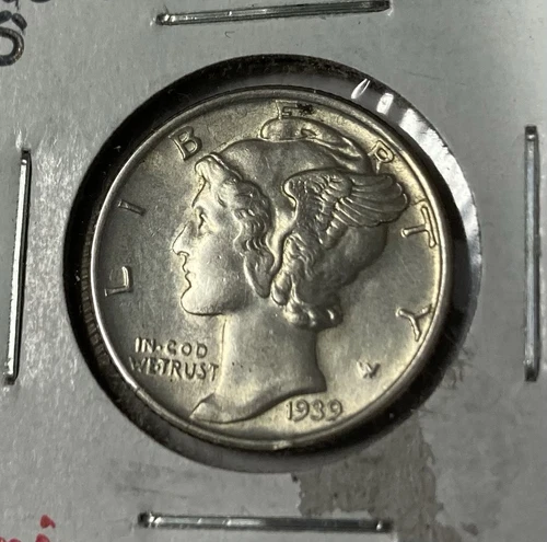 (B) 1939 S MERCURY SILVER DIME AU