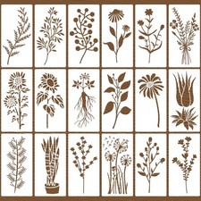 18 Pieces Stencils for Painting Leaves Plants...