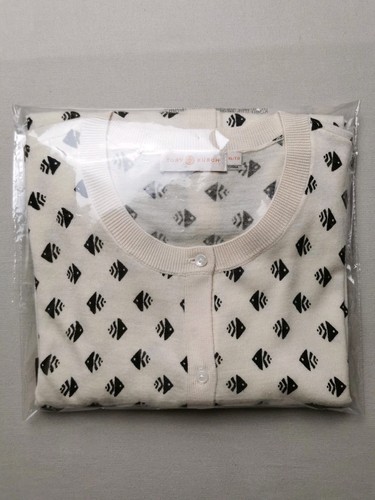 TORY BURCH Womens UK XL 100% Merino Wool Fish Cardigan VGC Off White Button Up - Picture 19 of 20