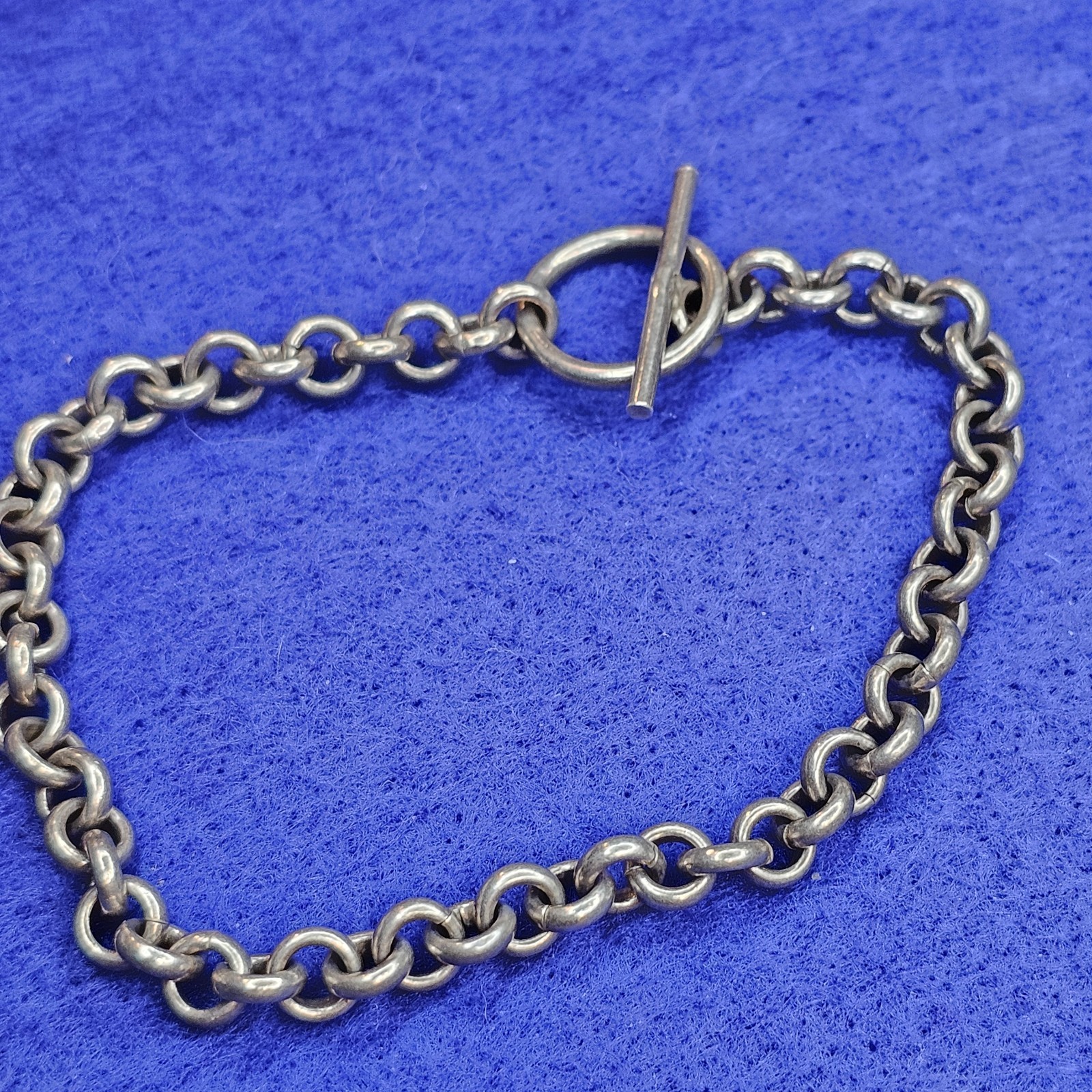 Solid 925 Sterling Silver Rolo Link Bracelet 7” 1… - image 2