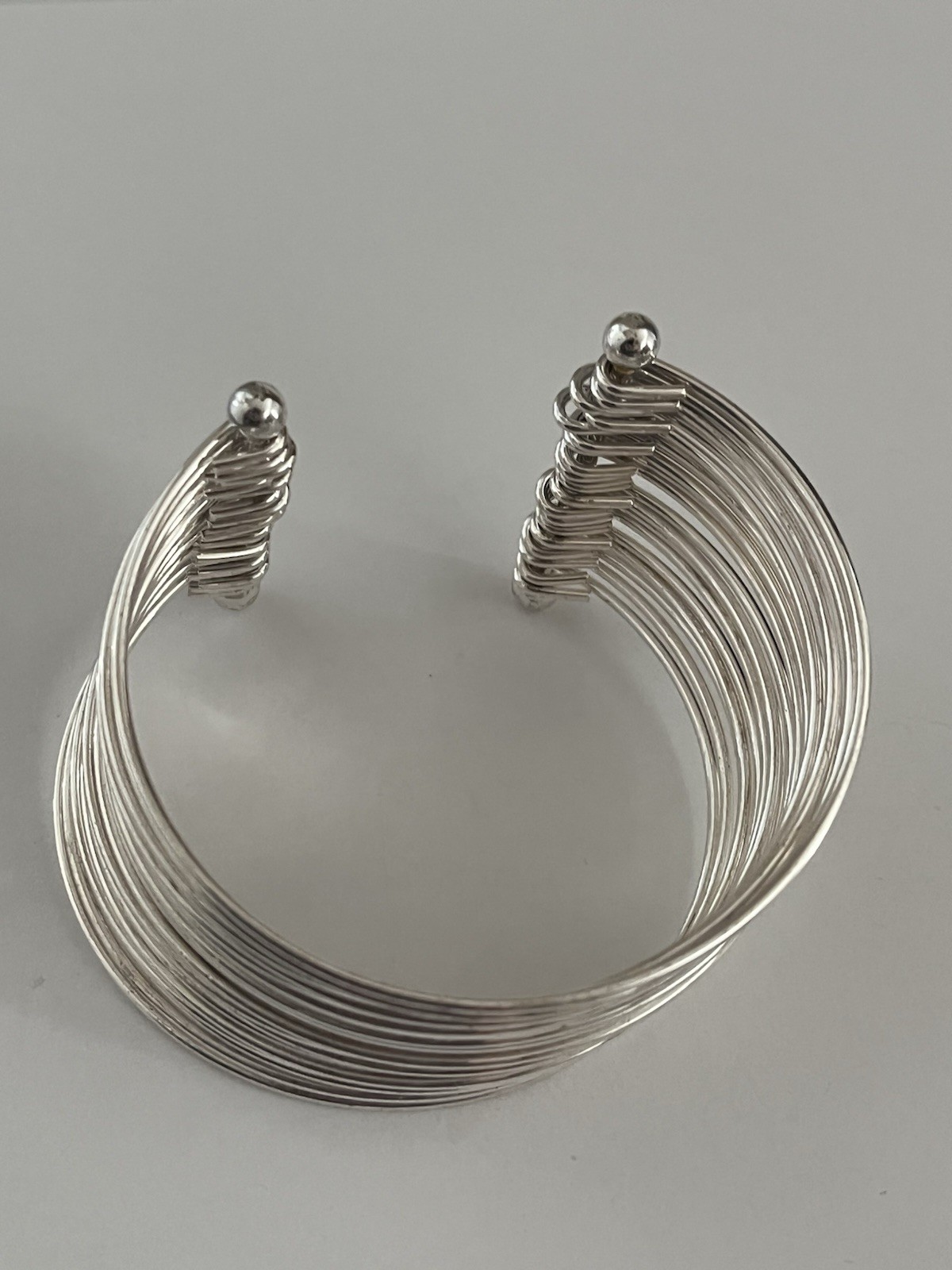 Metal Wire Cuff Bracelet Multi Layer Artisan Brac… - image 1