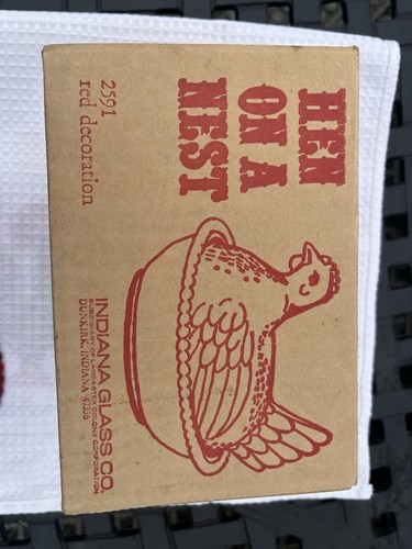 Ruby Flash Hen on a Nest Indiana Glass, with original box excellent condition! - Picture 12 of 17