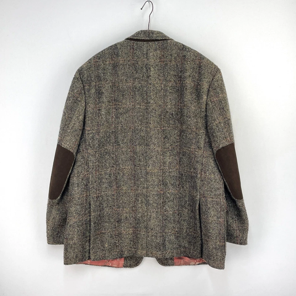 Harris Tweed Barutti Jacket Mens 44R Brown Wool Country Sports Shooting Blazer - Image 2 of 4