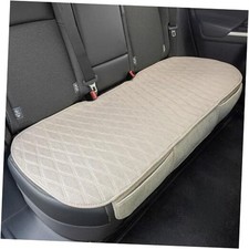 Universal Auto Faux Linen Back Car Seat Cover Beige - Rear Size S Beige