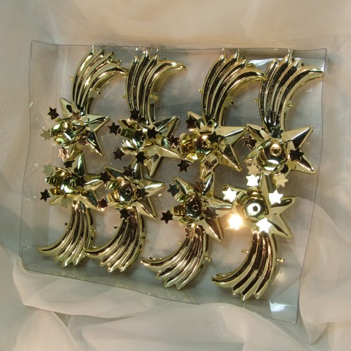 12 Christmas Candle Clips NEW gold metal clip-on holders SWIVEL-TOP Germany vtg - Picture 6 of 12