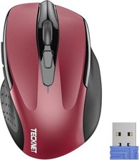 New TECKNET Wireless Mouse, 2.4GHz Ergonomic Computer Portable Red