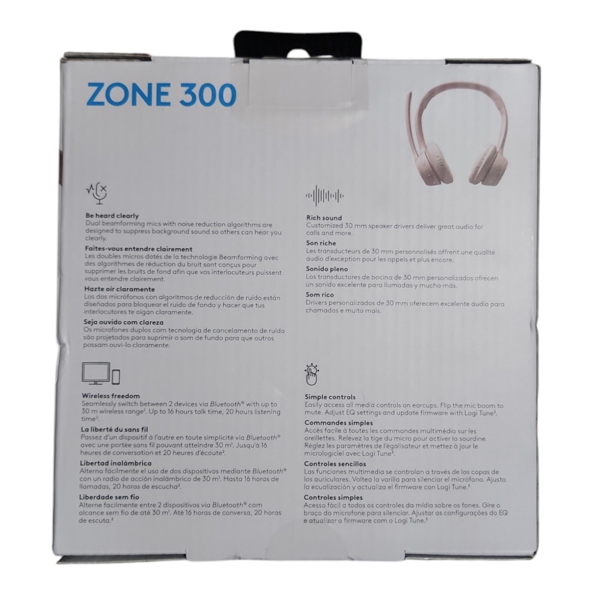 Logitech Zone 300 Wireless Bluetooth On-ear Headset 981-001411 Rose | eBay