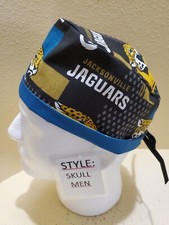 Jacksonville Jaguars NFL Men's Skull/Chemo Surgical Scrub Hat/Cap Handmade