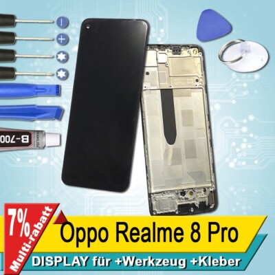 Display Für Oppo Realme 8 Pro Bildschirm OLED Rahmen  Schwarz+
